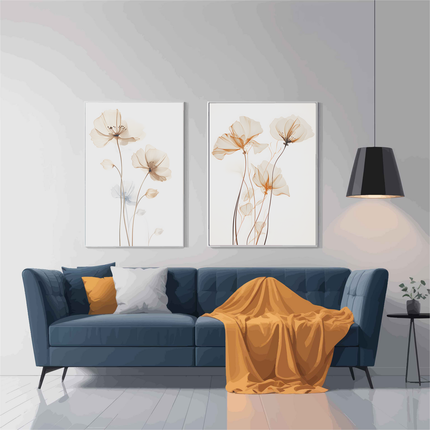 Delicate Botanical Line Art