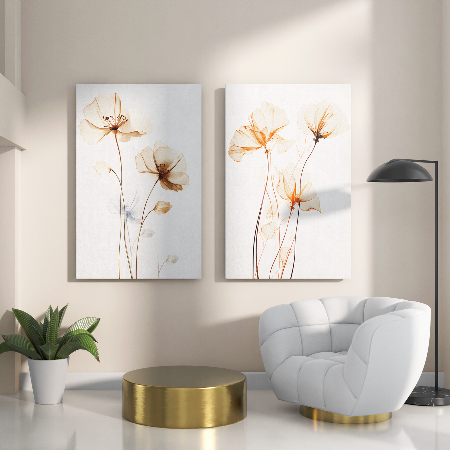 Delicate Botanical Line Art