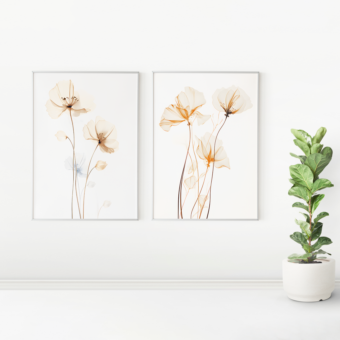 Delicate Botanical Line Art