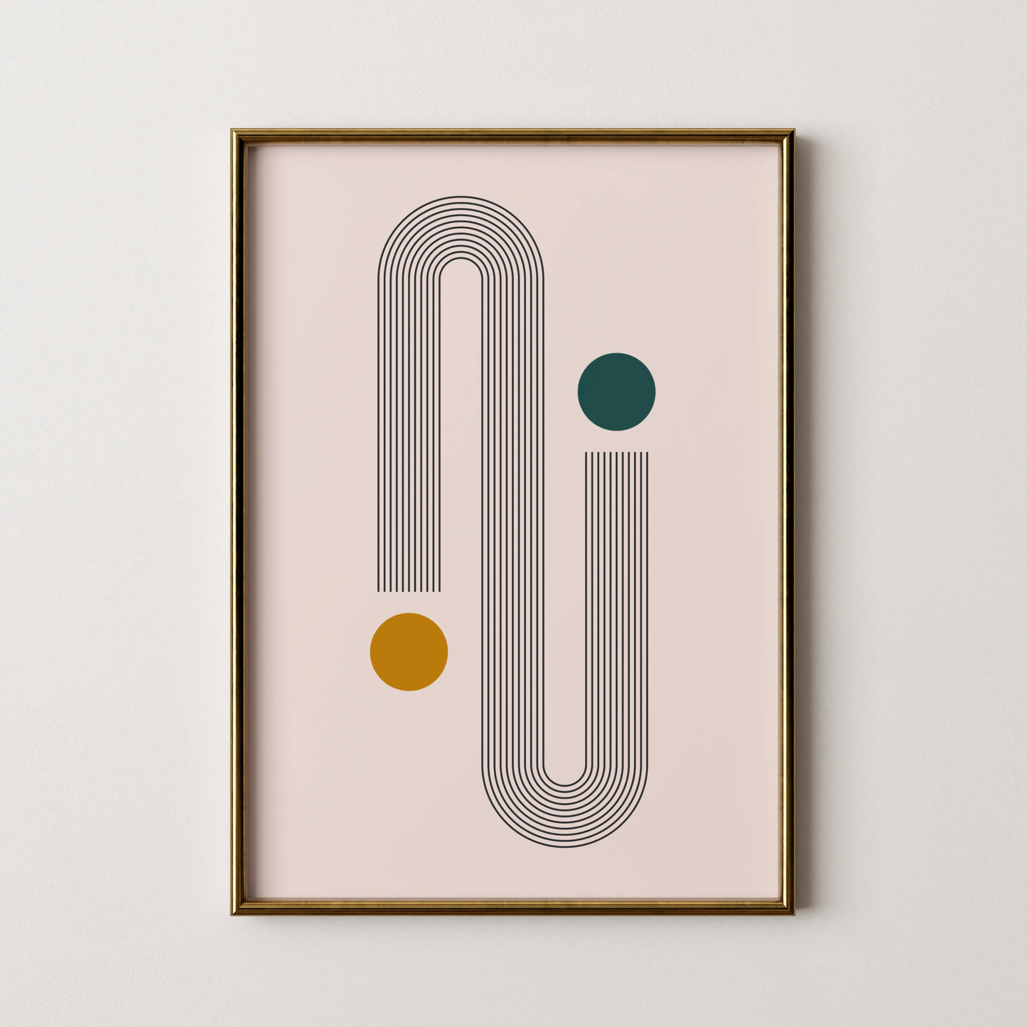 Abstract Art Lines I, Mid Century Modern, Wall Painting