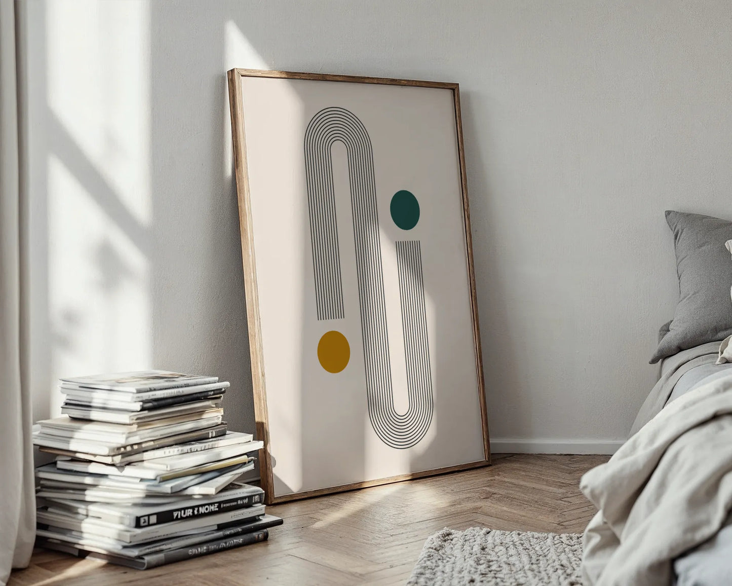 Abstract Art Lines I, Mid Century Modern, Wall Painting