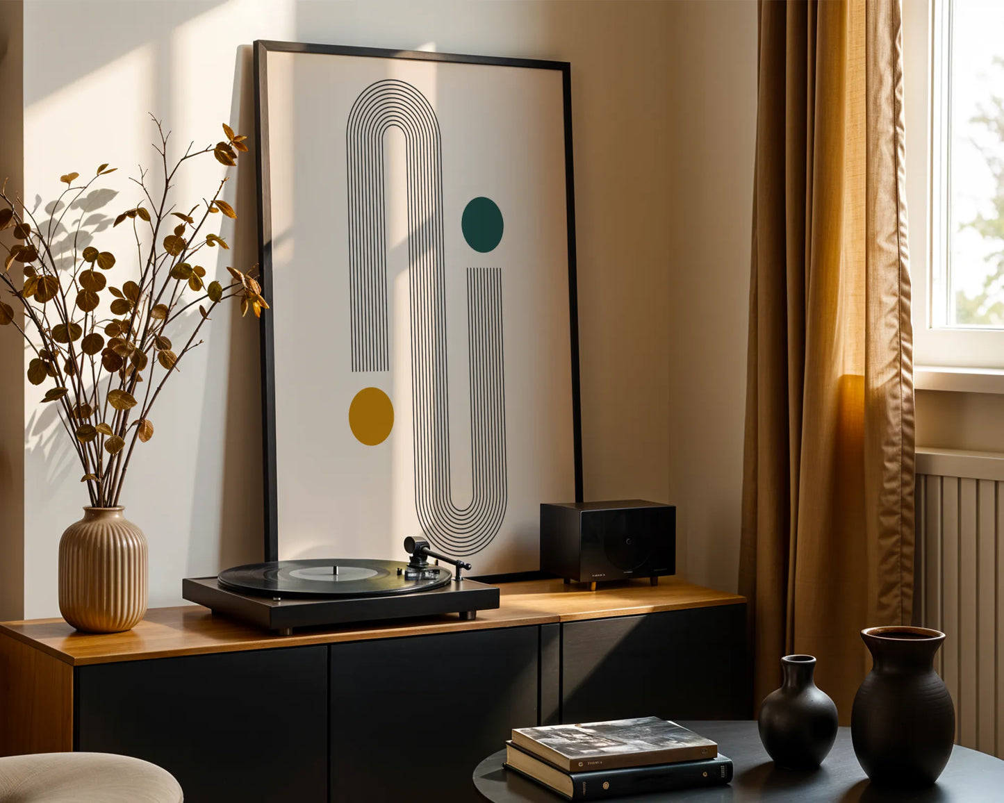 Abstract Art Lines I, Mid Century Modern, Wall Painting