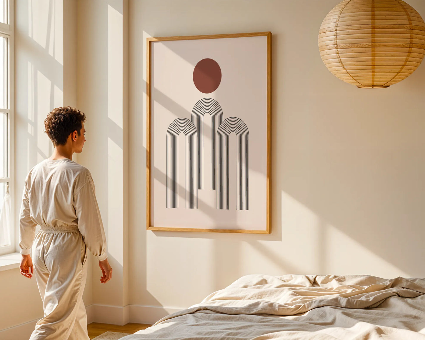 Abstract Art Lines, Mid Century Modern, Wall Painting
