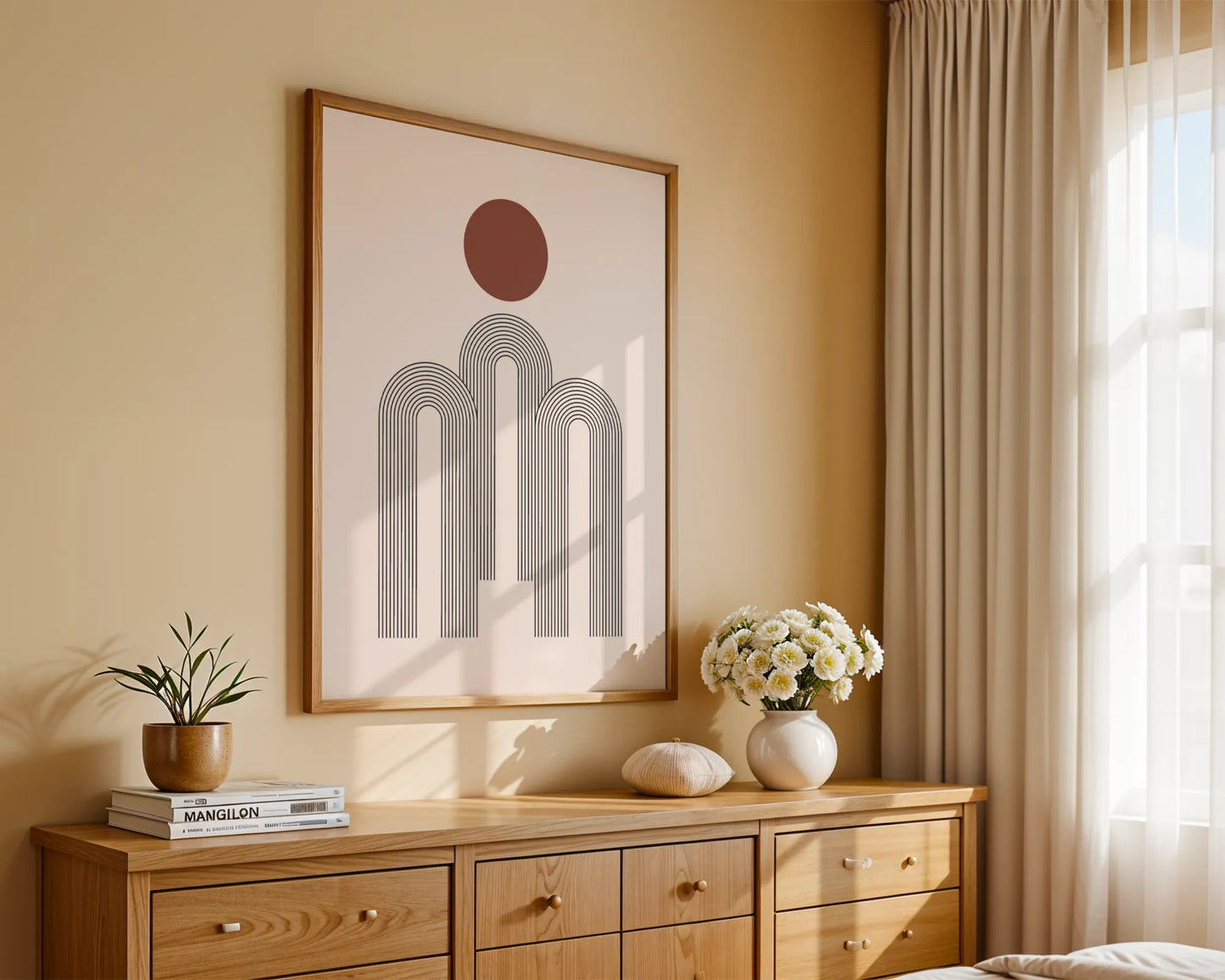 Abstract Art Lines, Mid Century Modern, Wall Painting