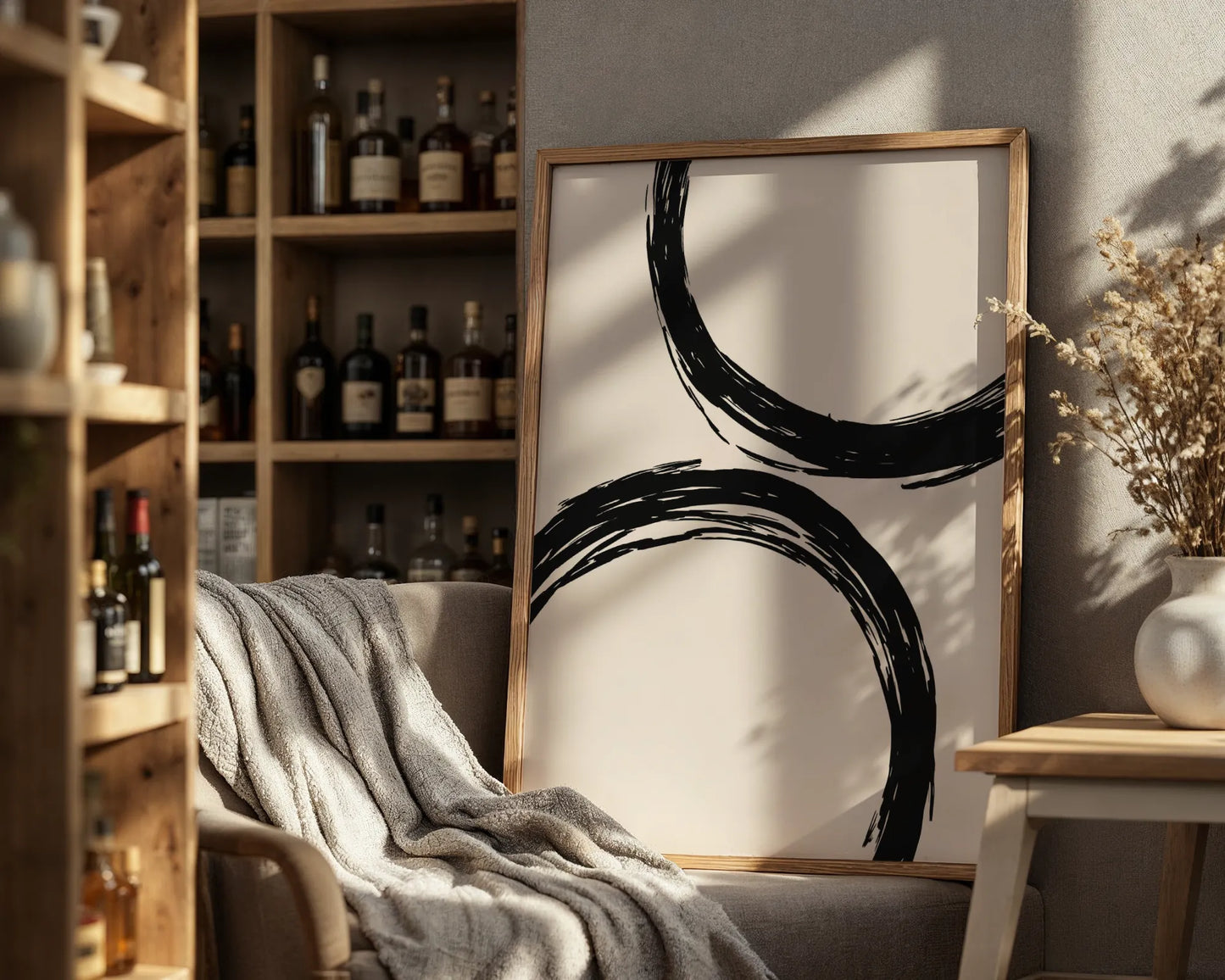 Abstract Black & White Lines II, Mid Century Modern, Wall Art
