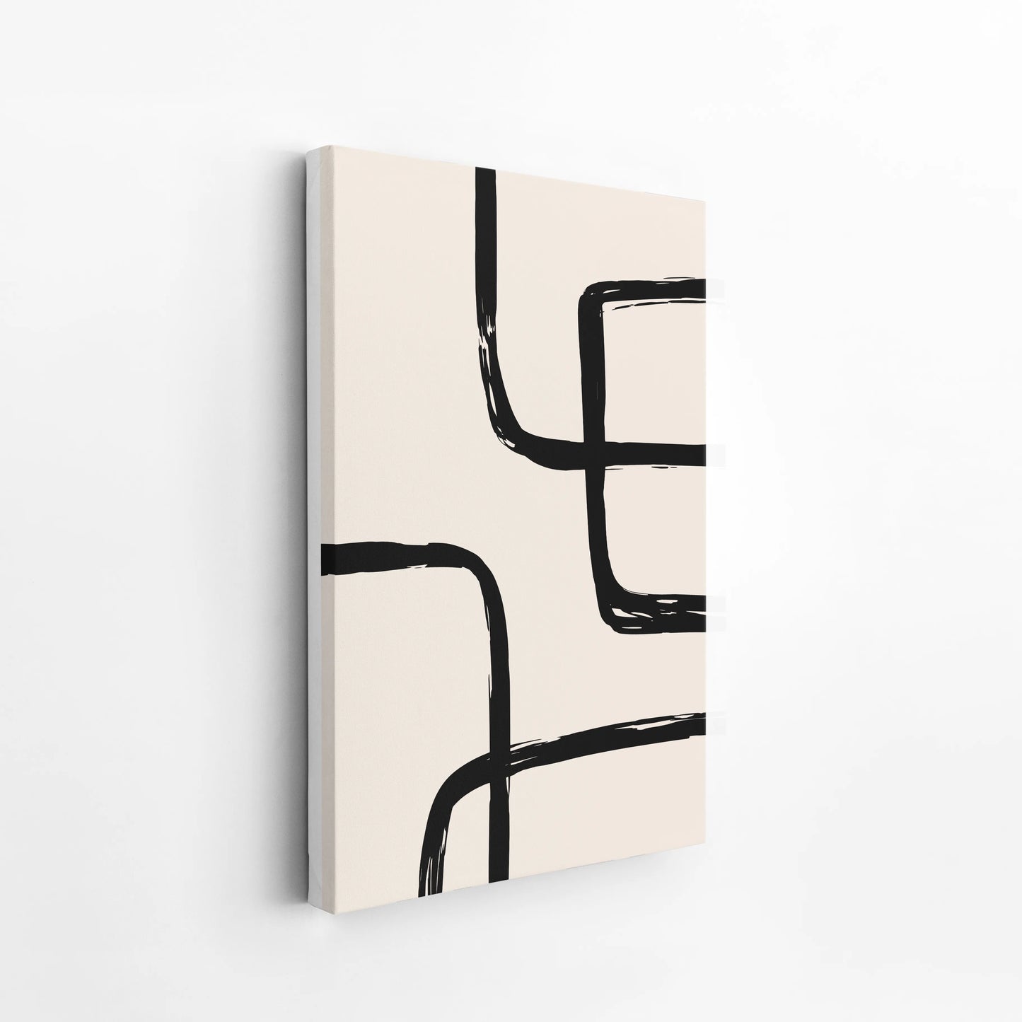 Abstract Black & White Lines I, Mid Century Modern, Wall Art