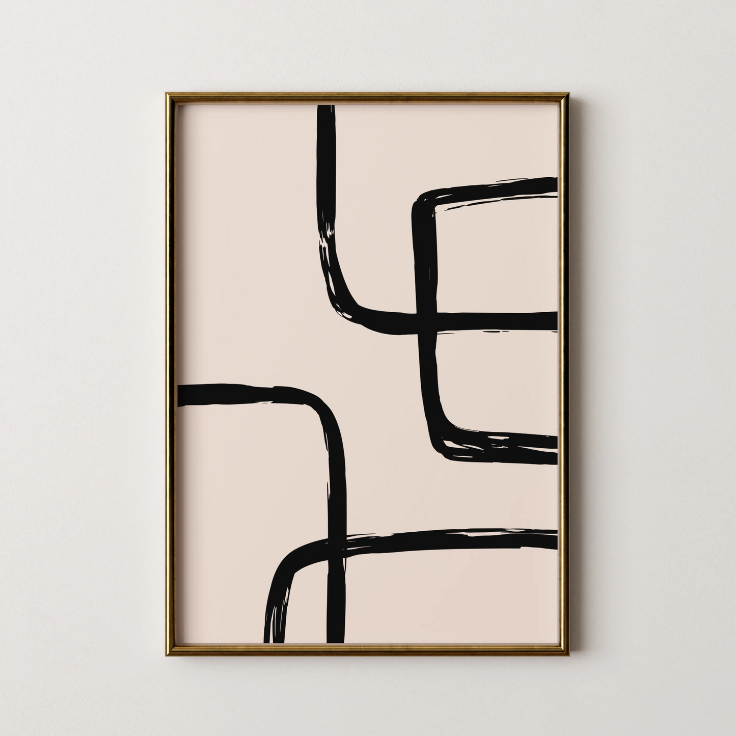 Abstract Black & White Lines I, Mid Century Modern, Wall Art