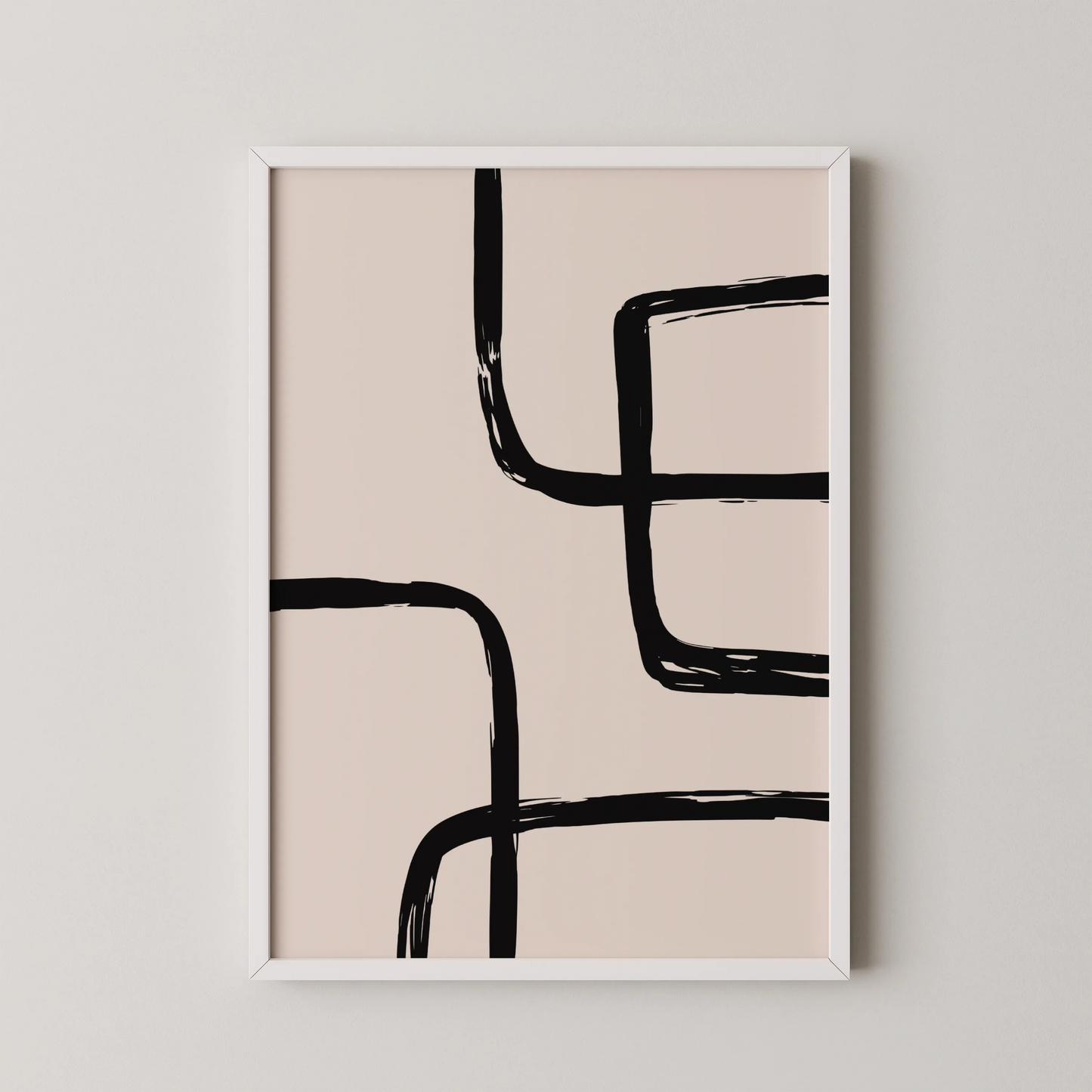 Abstract Black & White Lines I, Mid Century Modern, Wall Art