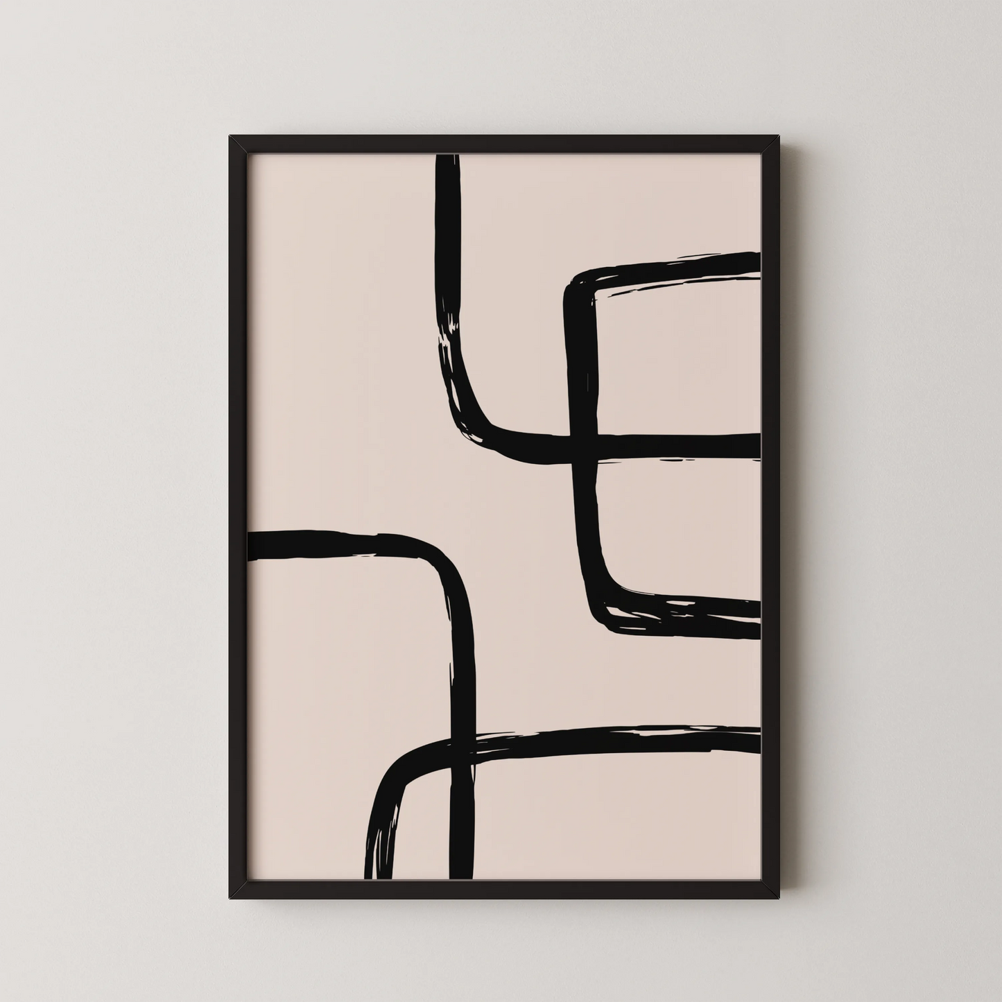 Abstract Black & White Lines I, Mid Century Modern, Wall Art