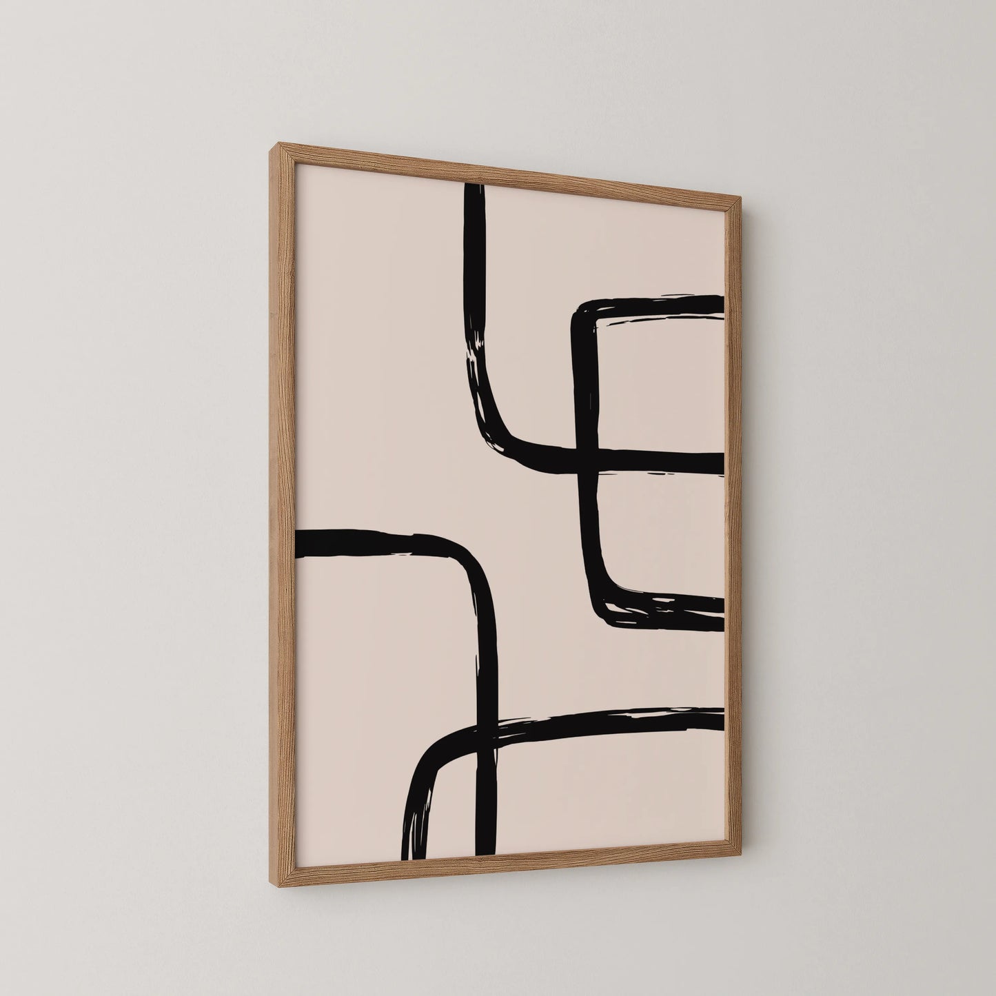 Abstract Black & White Lines I, Mid Century Modern, Wall Art