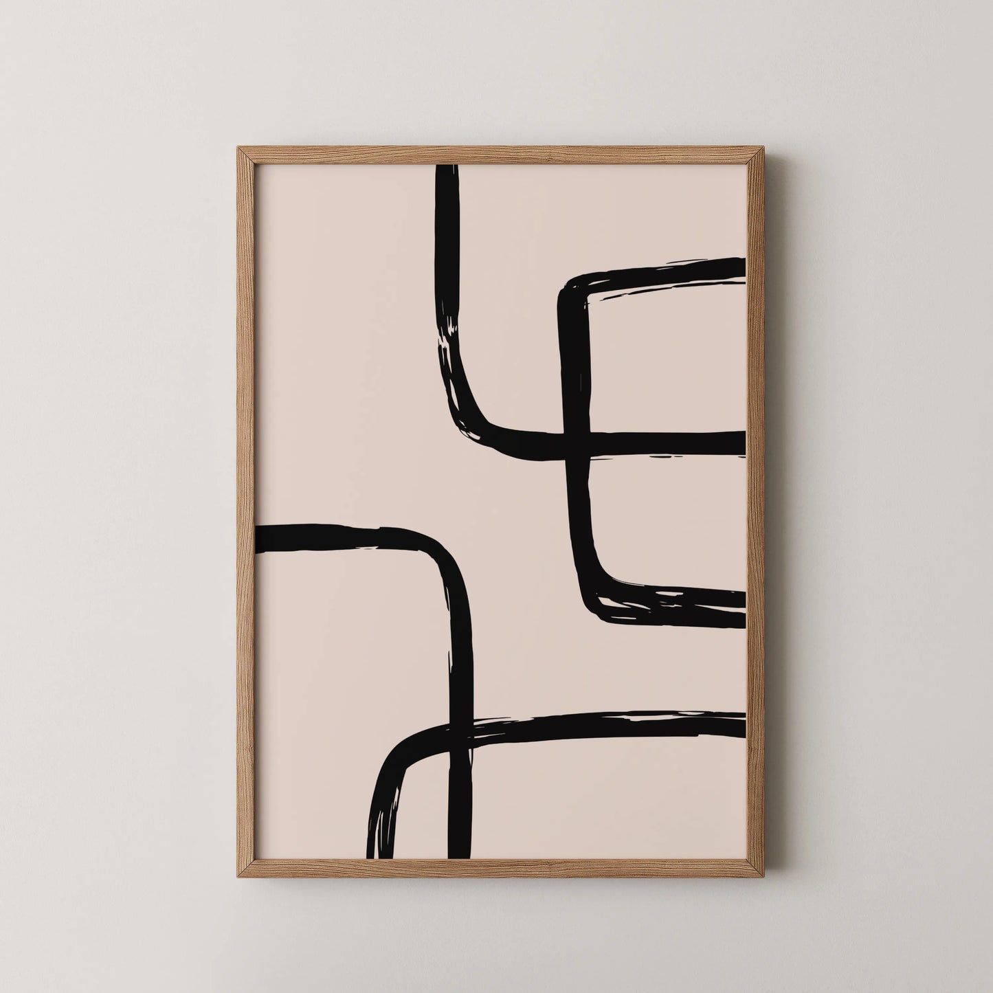 Abstract Black & White Lines I, Mid Century Modern, Wall Art