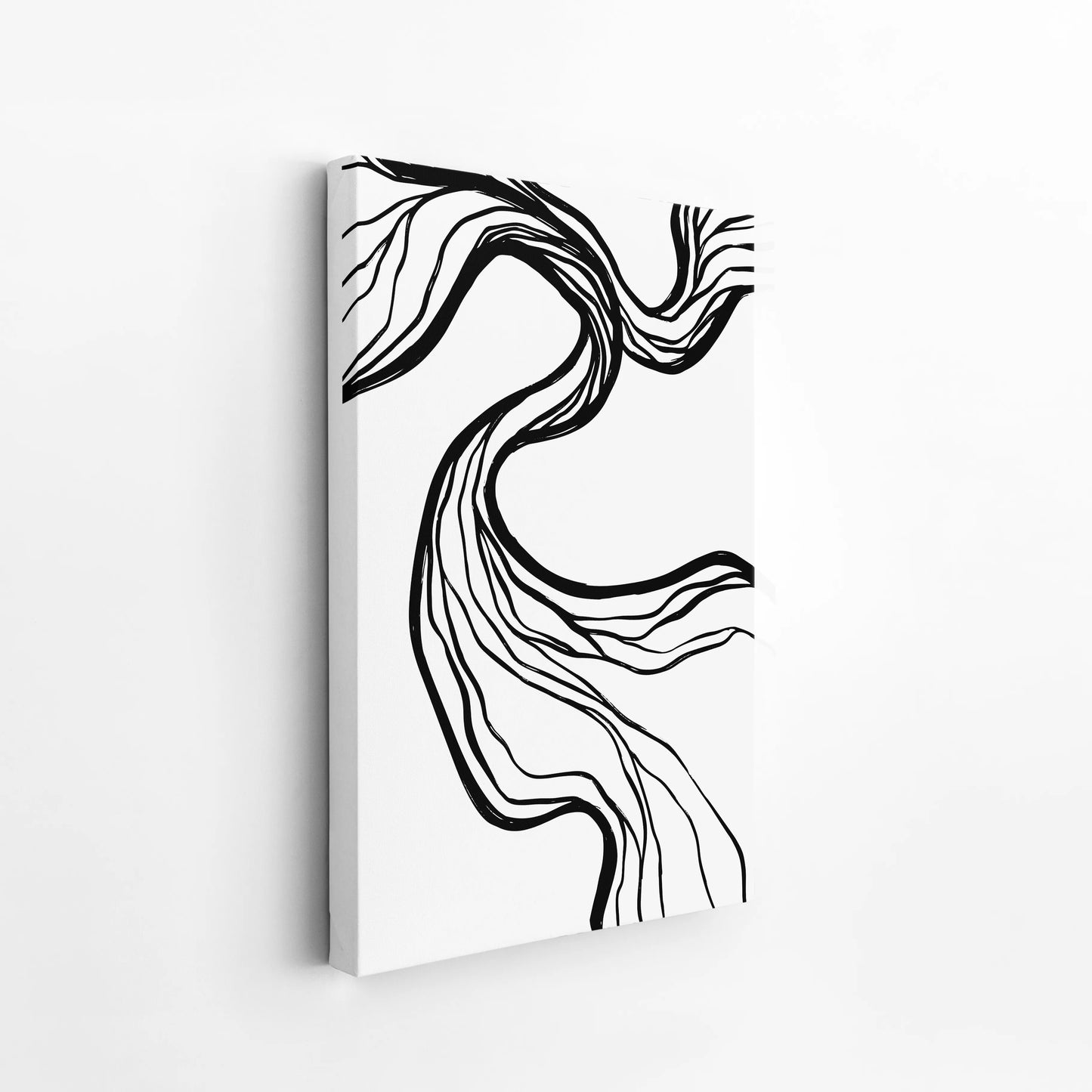 Abstract Black & White Lines, Mid Century Modern, Wall Art