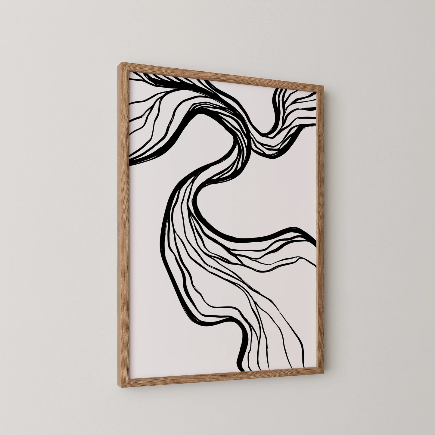 Abstract Black & White Lines, Mid Century Modern, Wall Art