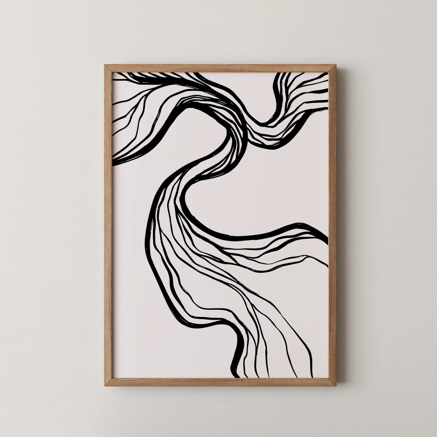 Abstract Black & White Lines, Mid Century Modern, Wall Art