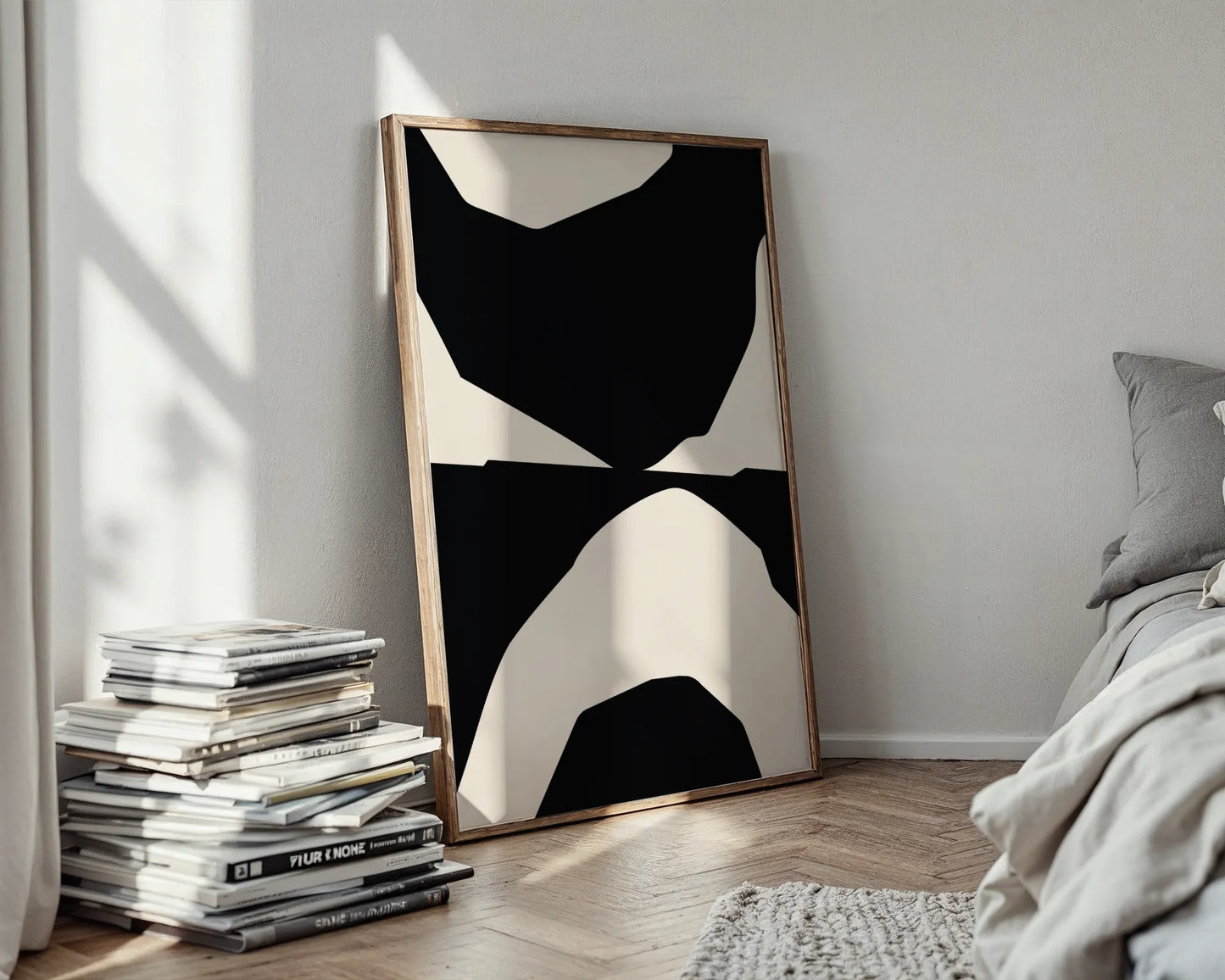 Abstract Black & White, Mid Century Modern, Wall Art