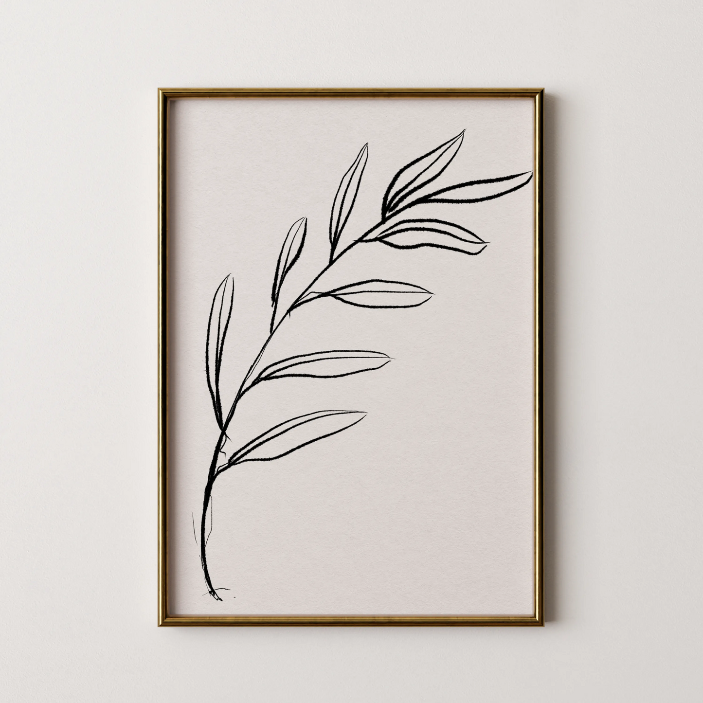 Abstract Branch, Black & White, Mid Century Modern