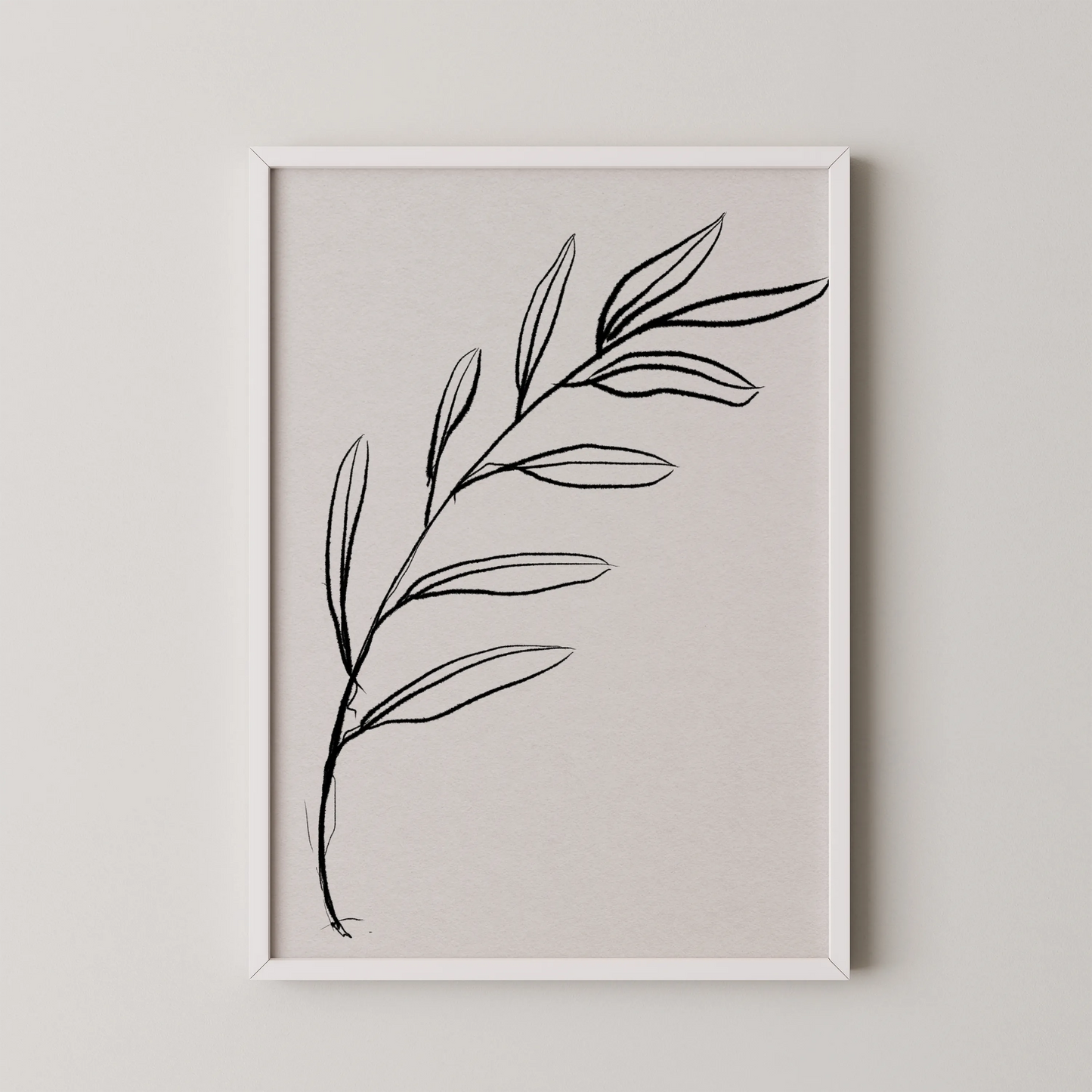 Abstract Branch, Black & White, Mid Century Modern