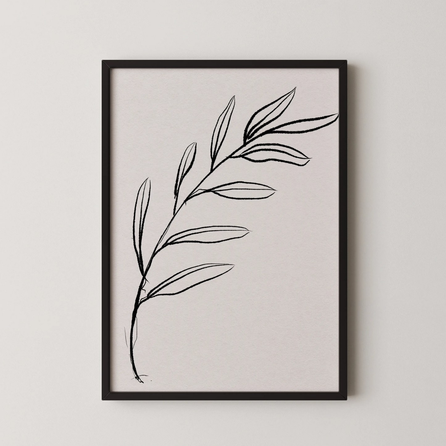 Abstract Branch, Black & White, Mid Century Modern
