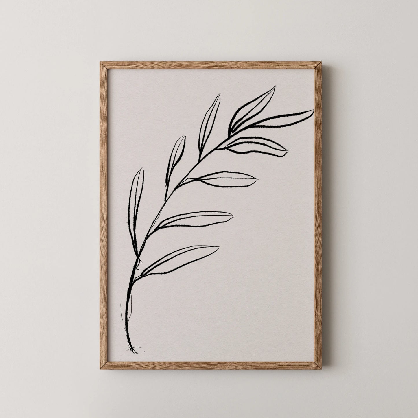 Abstract Branch, Black & White, Mid Century Modern