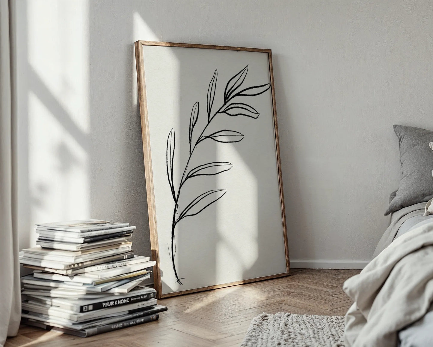 Abstract Branch, Black & White, Mid Century Modern