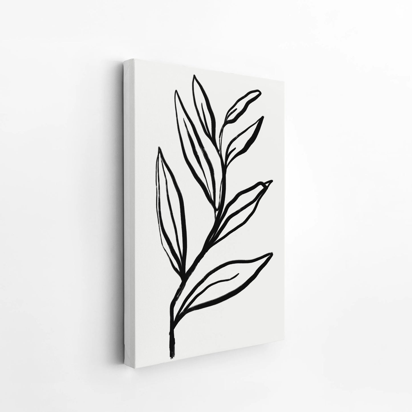 Abstract Leaf, Black & White, Mid Century Modern