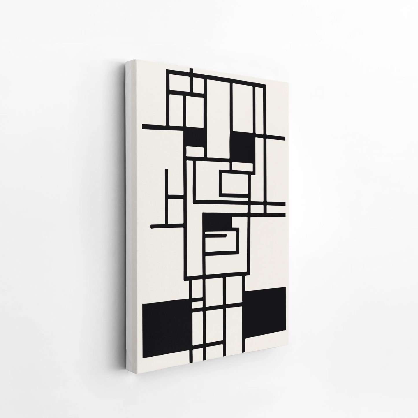 Abstract Lines, Black & White, Mid Century Modern