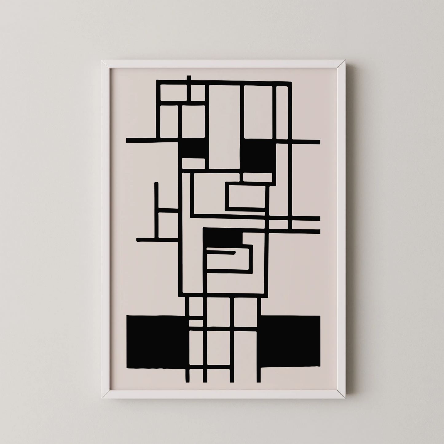 Abstract Lines, Black & White, Mid Century Modern