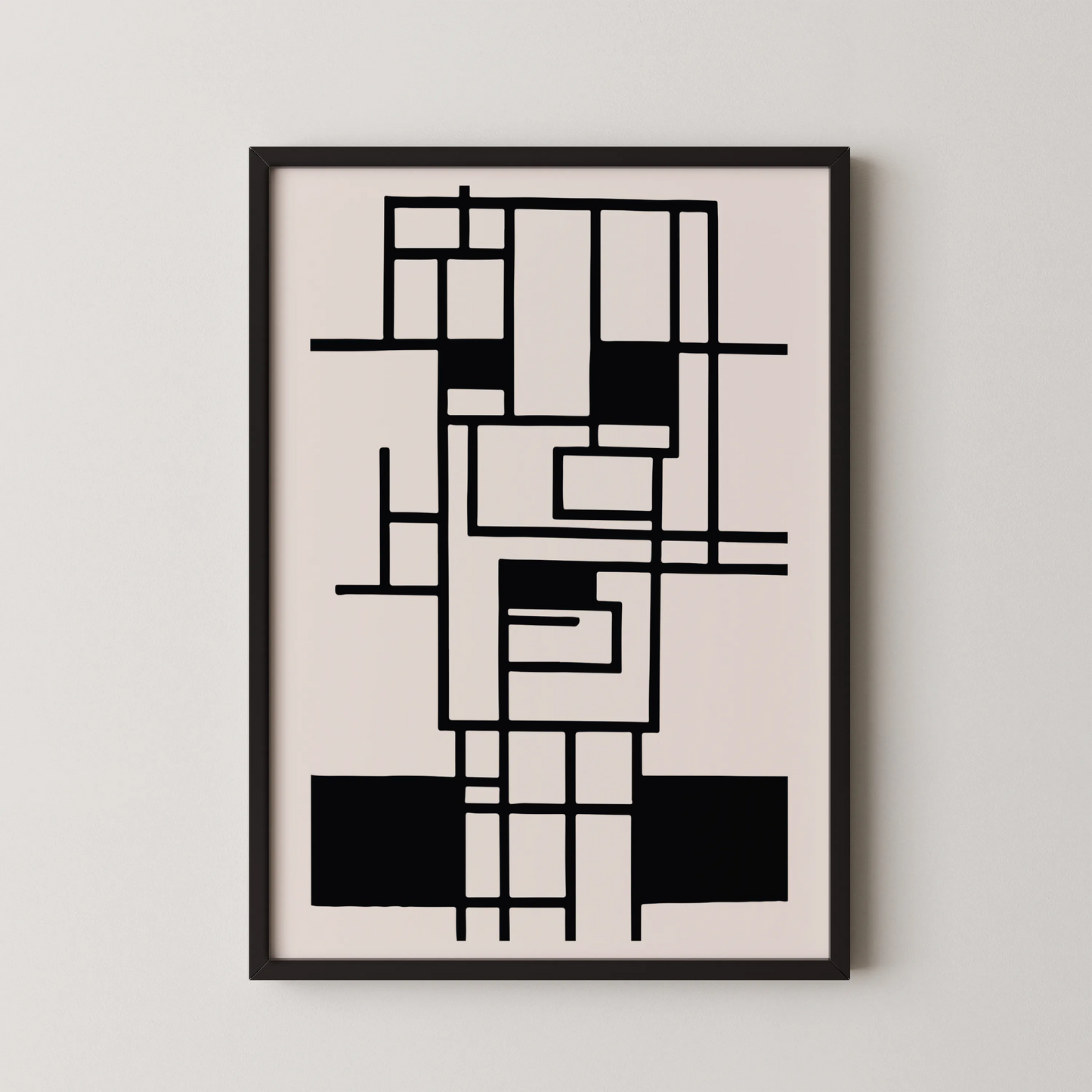 Abstract Lines, Black & White, Mid Century Modern
