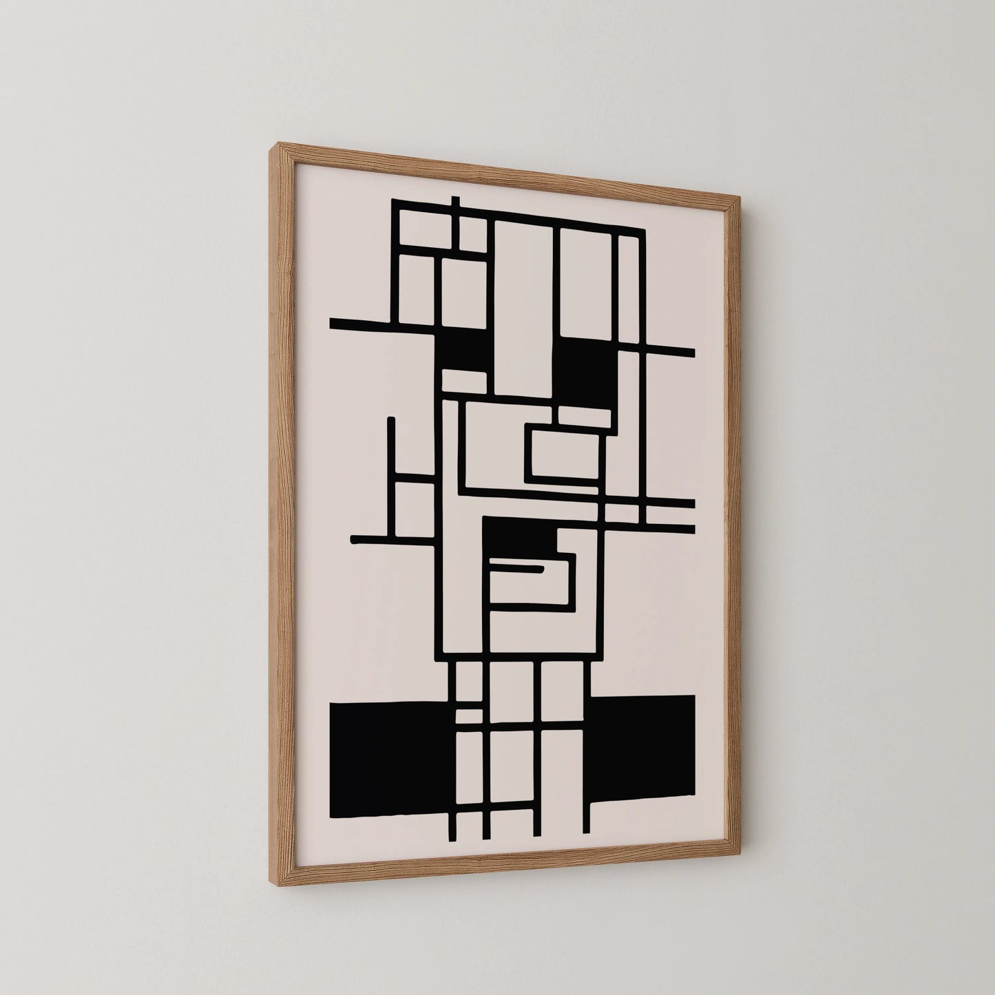 Abstract Lines, Black & White, Mid Century Modern