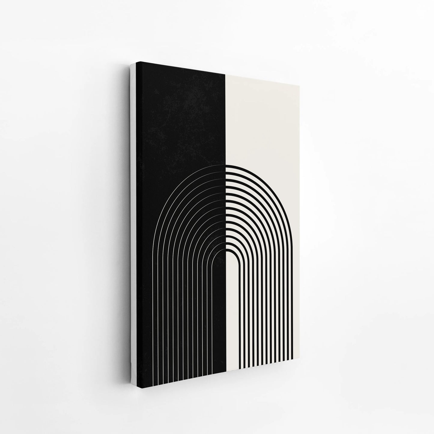 Abstract Lines, Black & White, Mid Century Modern, Wall Painting