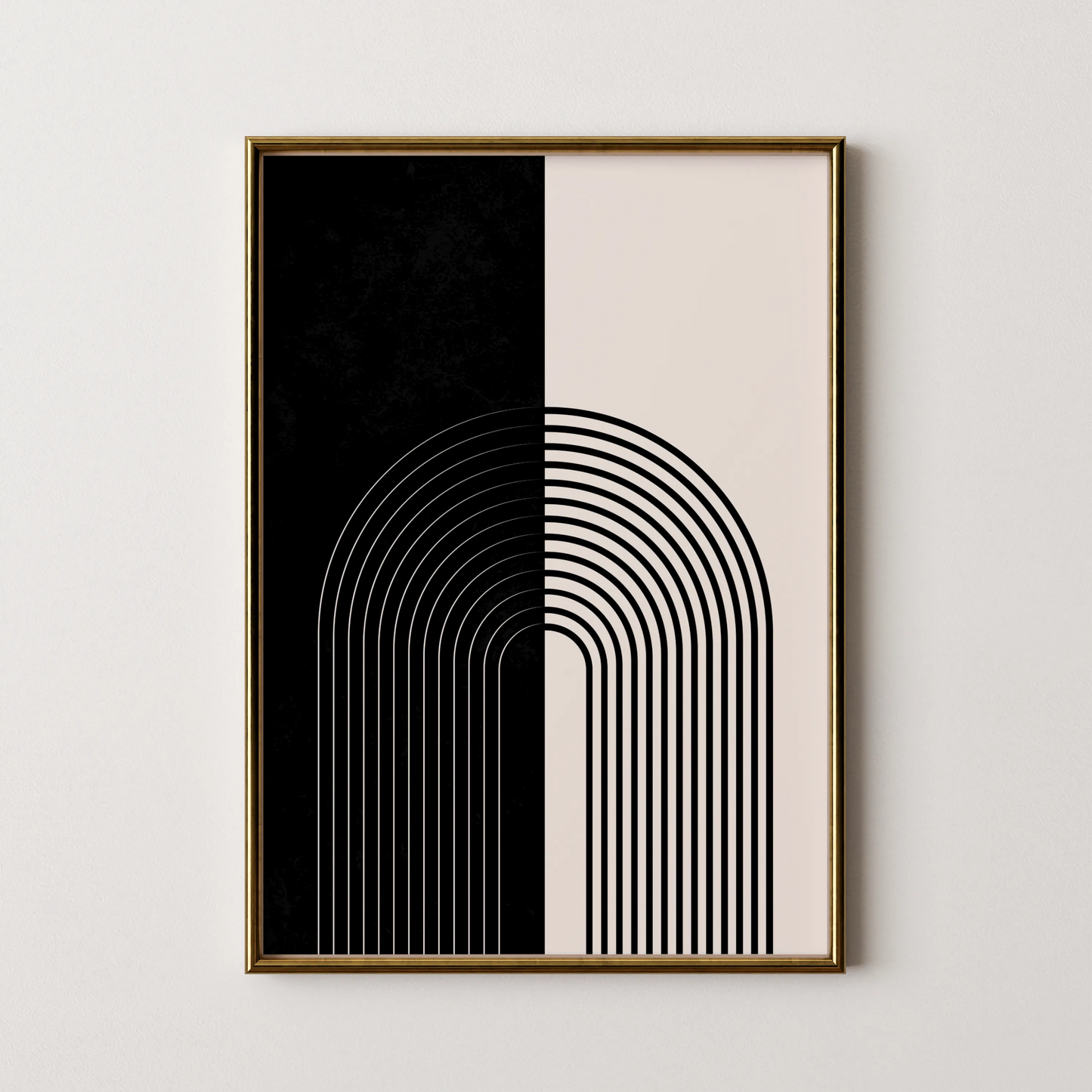Abstract Lines, Black & White, Mid Century Modern, Wall Painting