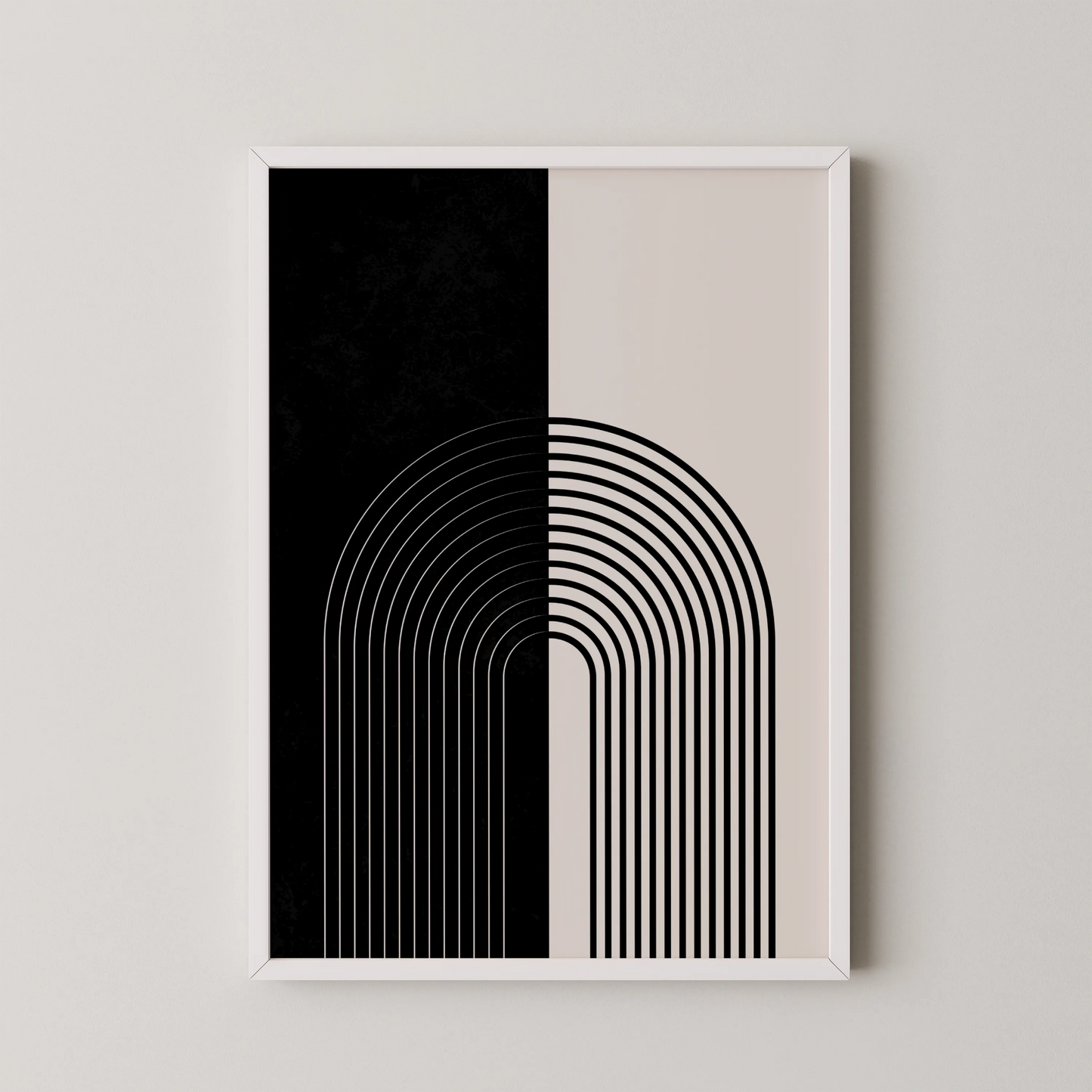 Abstract Lines, Black & White, Mid Century Modern, Wall Painting