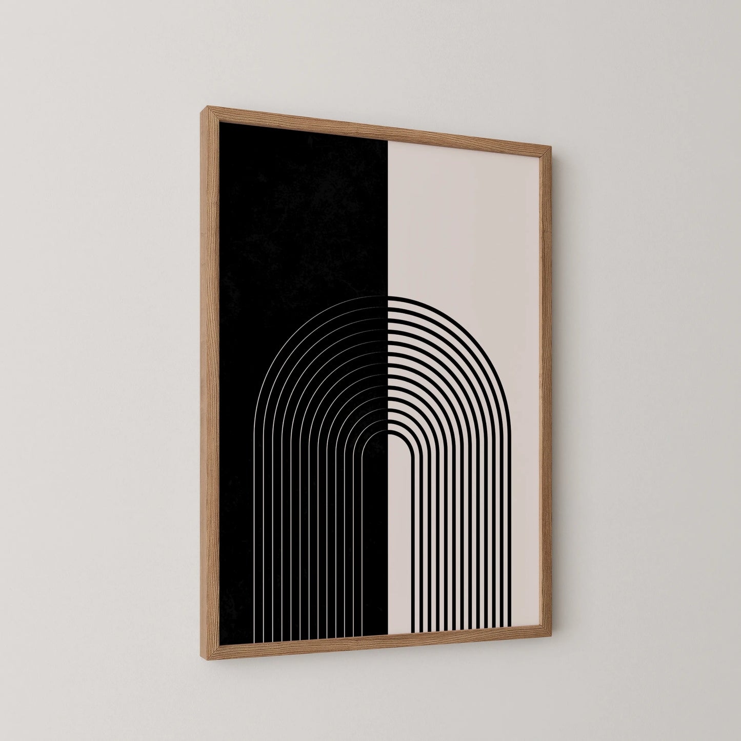 Abstract Lines, Black & White, Mid Century Modern, Wall Painting