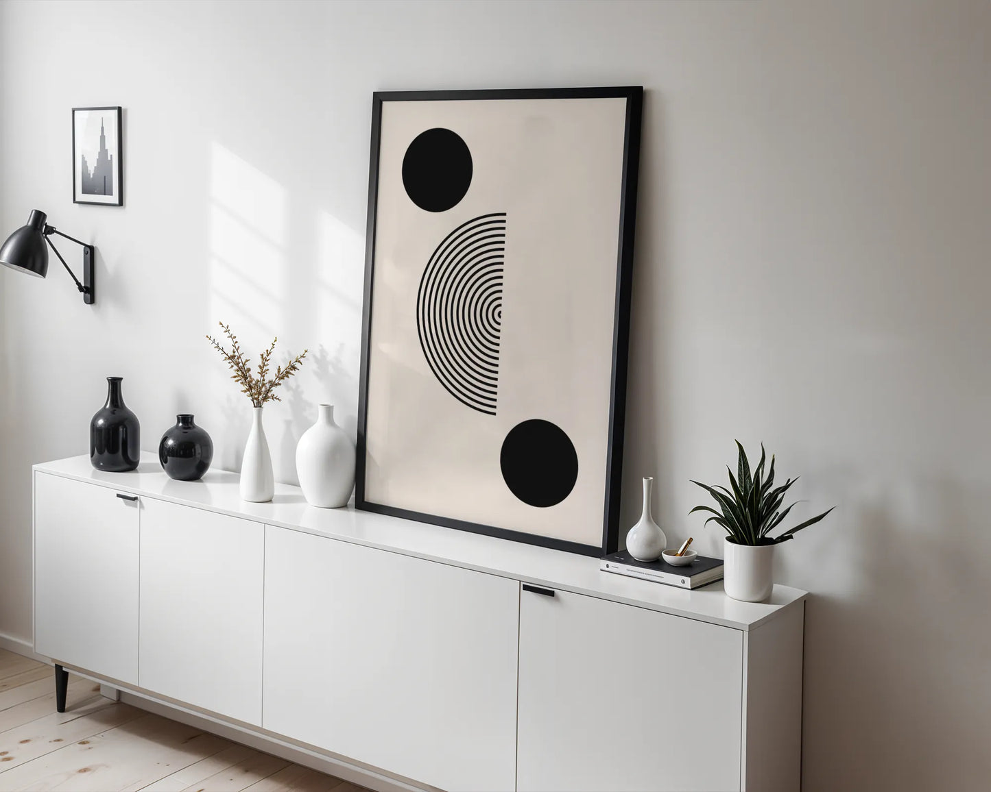Abstract Lines I, Modern Wall Art, Black & White