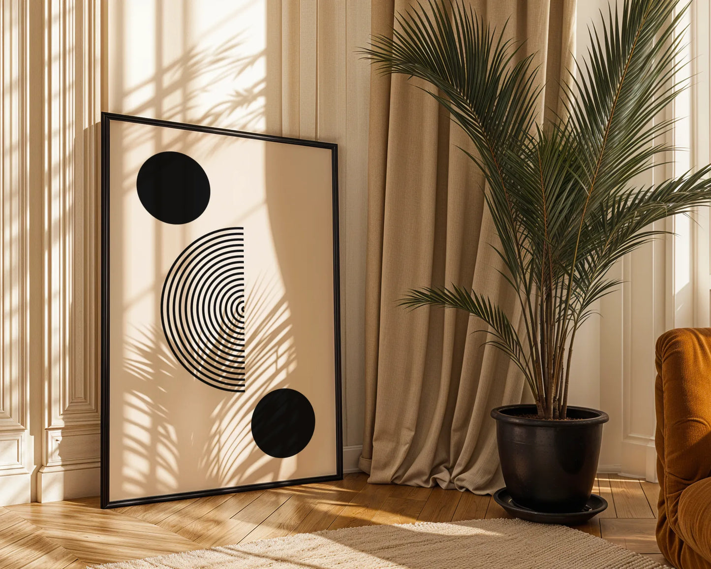 Abstract Lines I, Modern Wall Art, Black & White