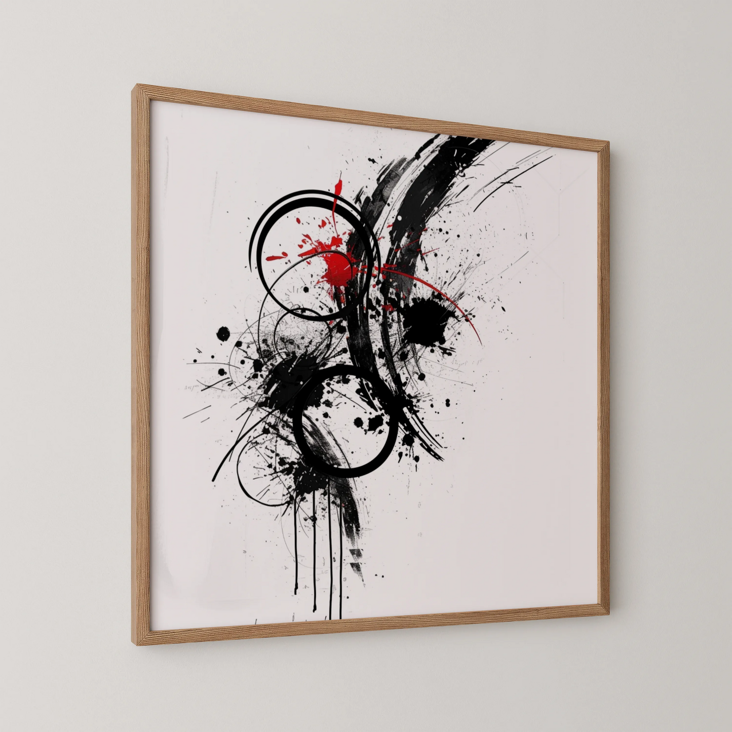 Abstract Pattern I, Black & White Mid Century Modern, Boho Art Painting
