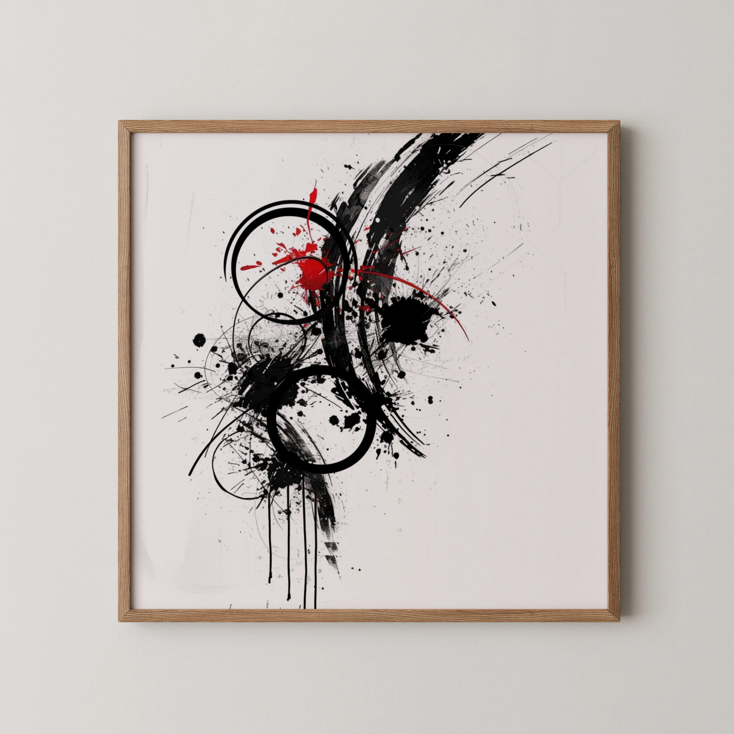 Abstract Pattern I, Black & White Mid Century Modern, Boho Art Painting