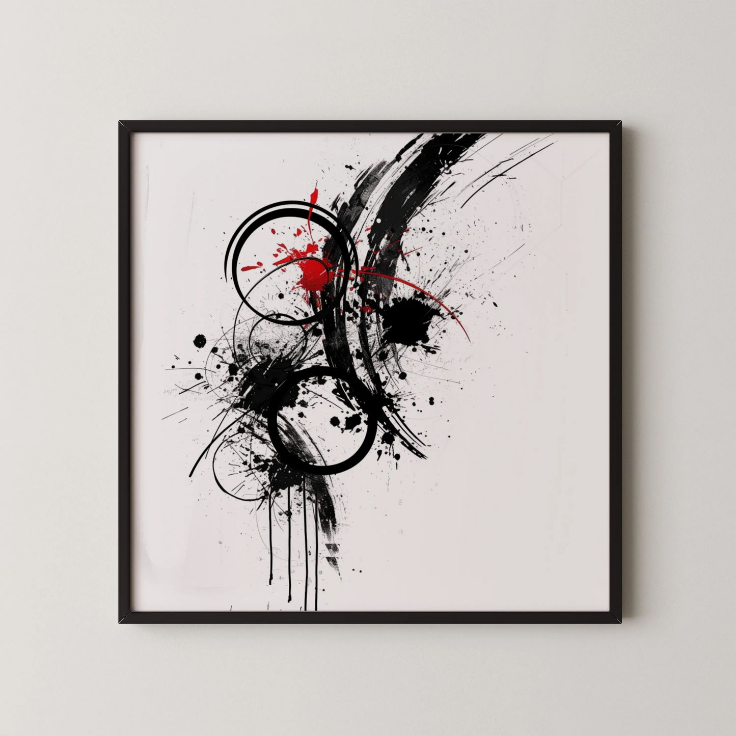 Abstract Pattern I, Black & White Mid Century Modern, Boho Art Painting