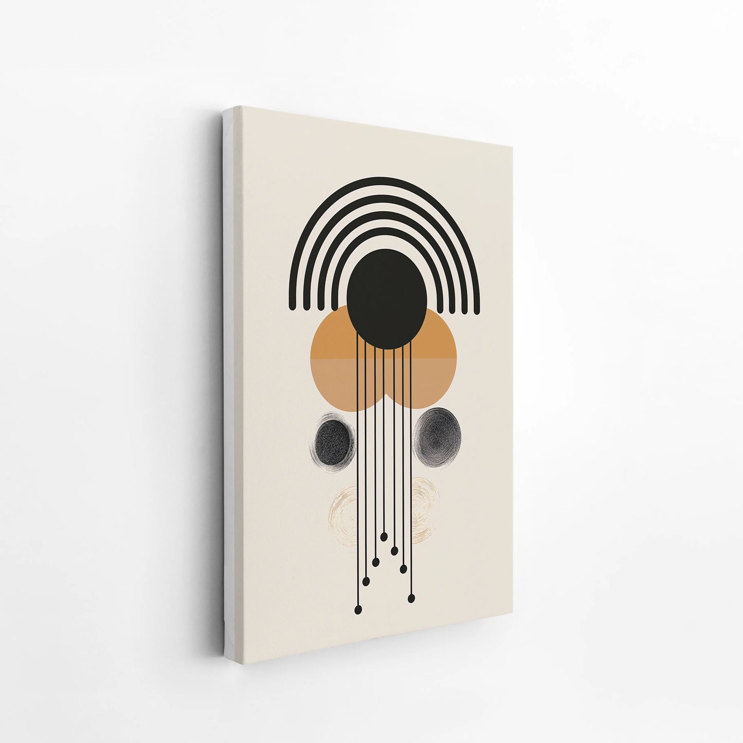 Abstract Shapes, Black & White, Mid Century Modern, Wall Painting