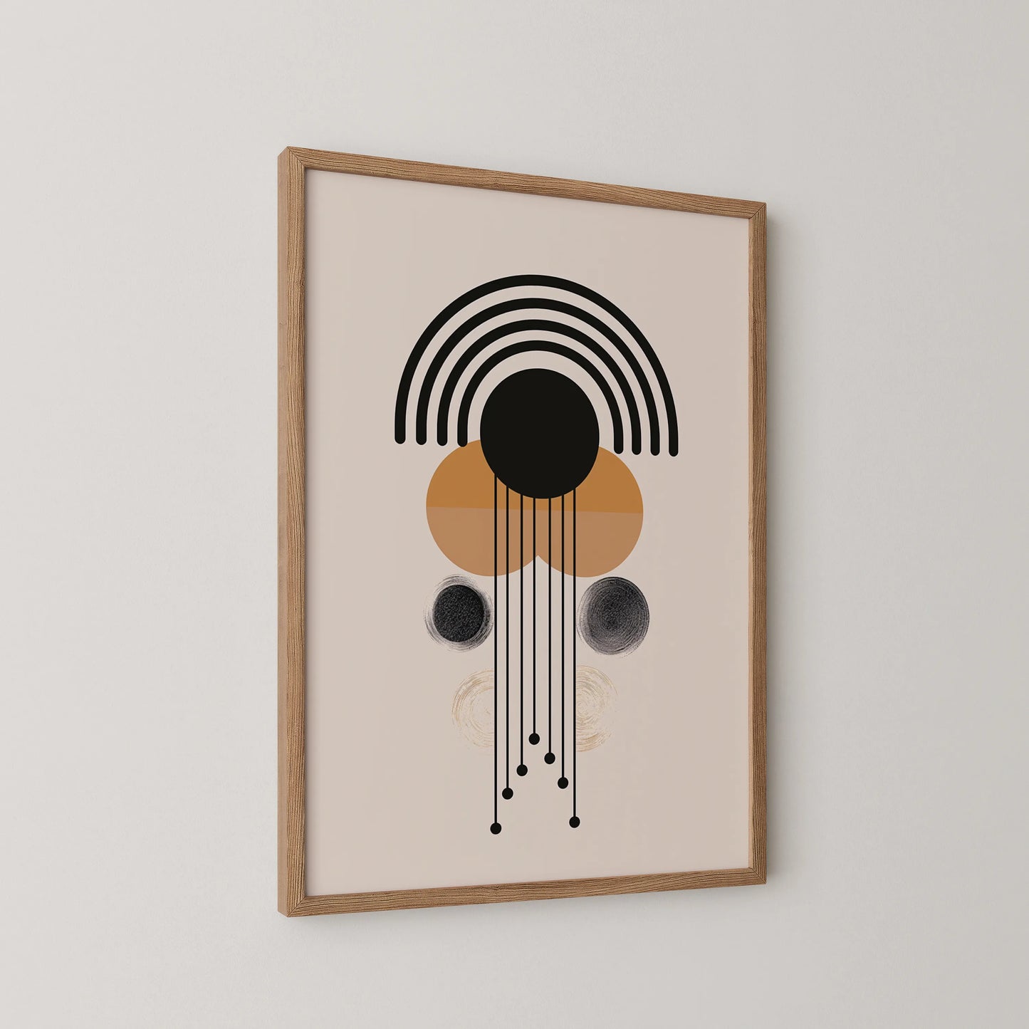 Abstract Shapes, Black & White, Mid Century Modern, Wall Painting