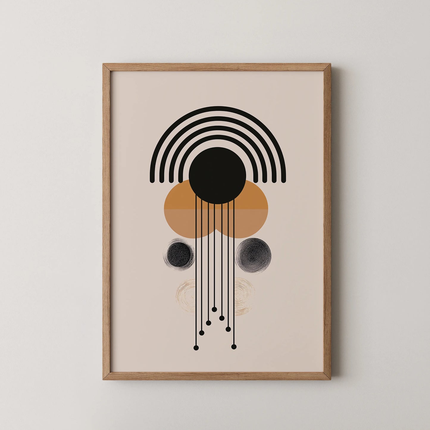 Abstract Shapes, Black & White, Mid Century Modern, Wall Painting