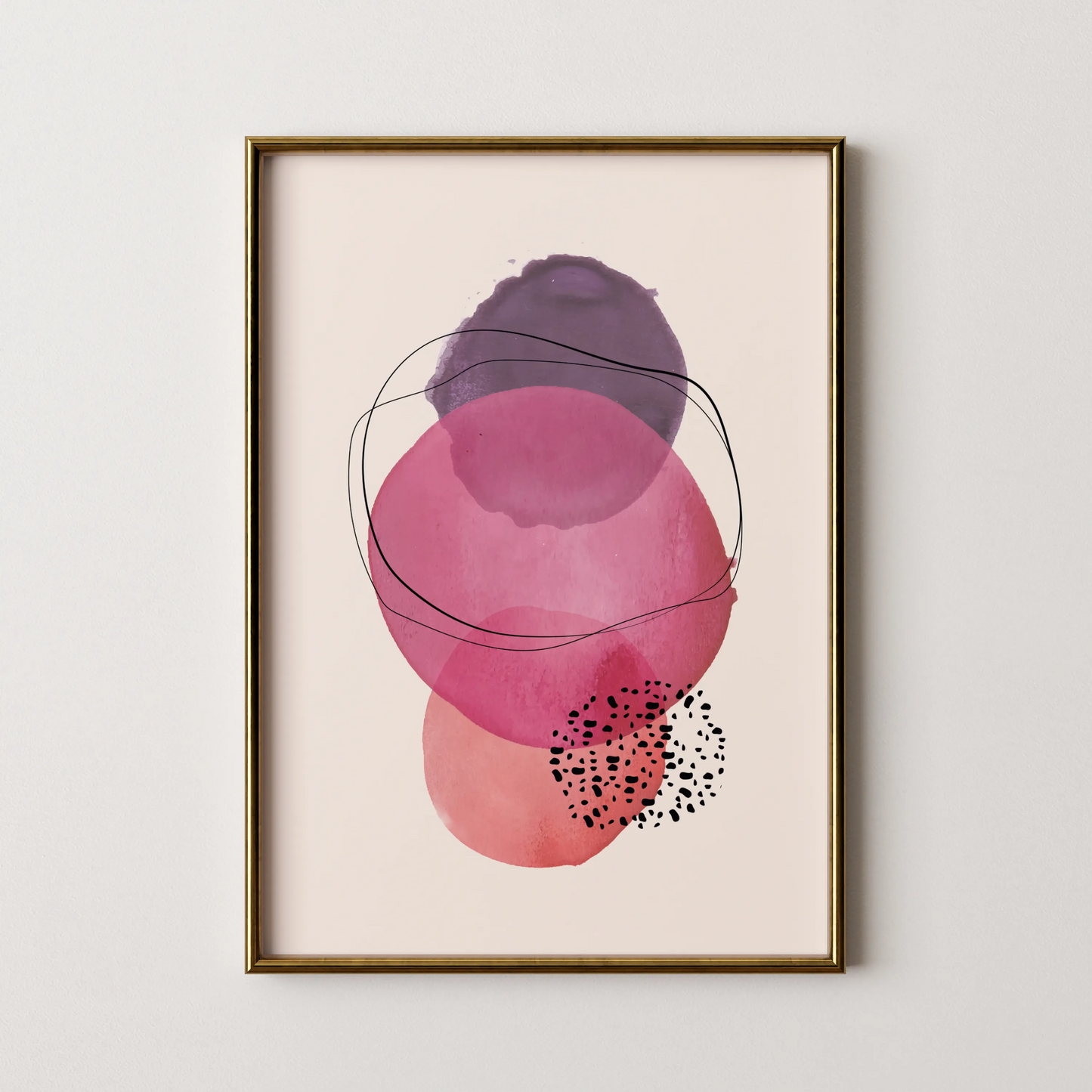 Abstract Shapes, Watercolor, Modern Wall Art