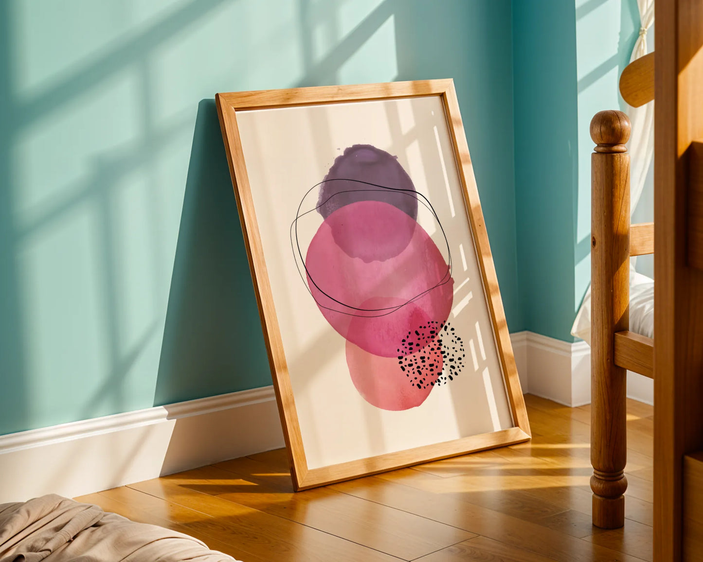 Abstract Shapes, Watercolor, Modern Wall Art