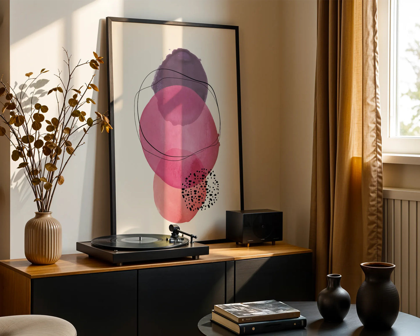 Abstract Shapes, Watercolor, Modern Wall Art