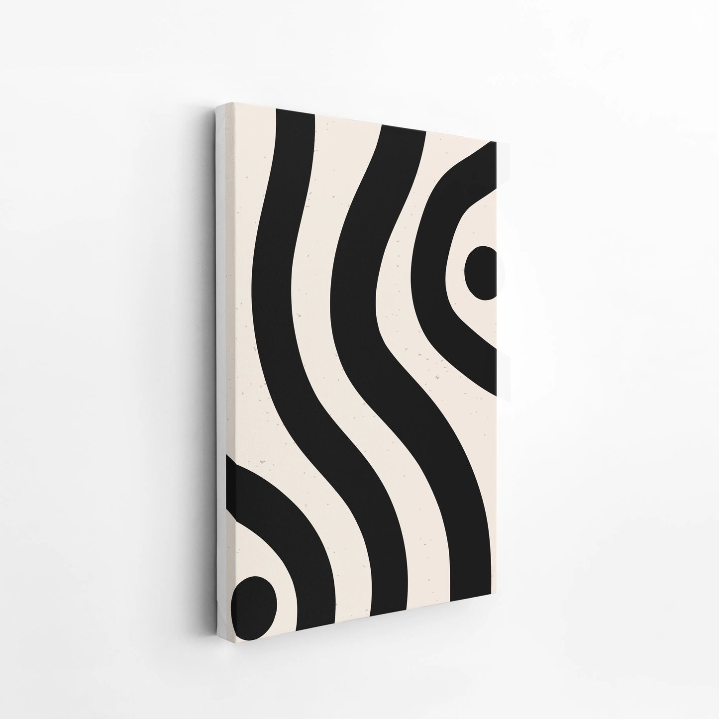 Abstract Strokes, Black & White, Mid Century Modern