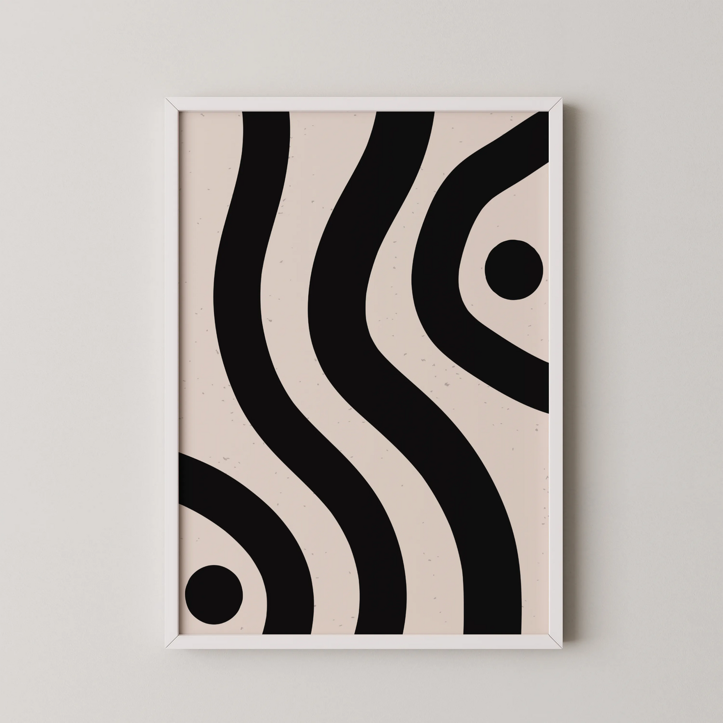 Abstract Strokes, Black & White, Mid Century Modern