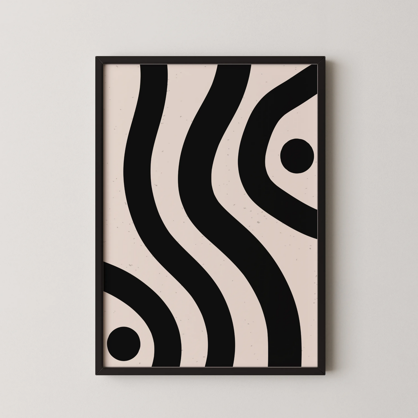 Abstract Strokes, Black & White, Mid Century Modern