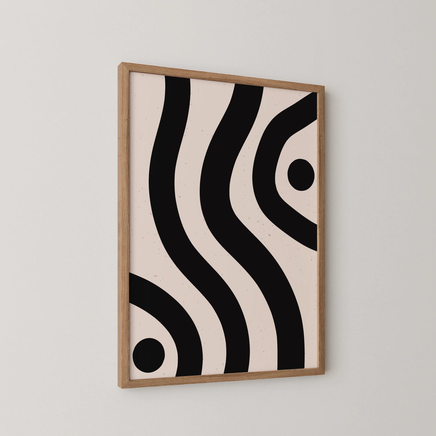Abstract Strokes, Black & White, Mid Century Modern