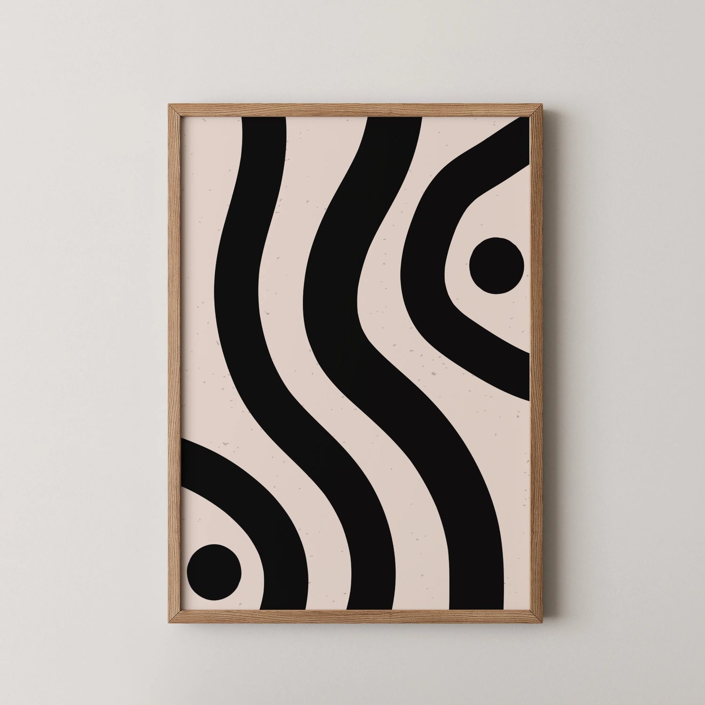Abstract Strokes, Black & White, Mid Century Modern