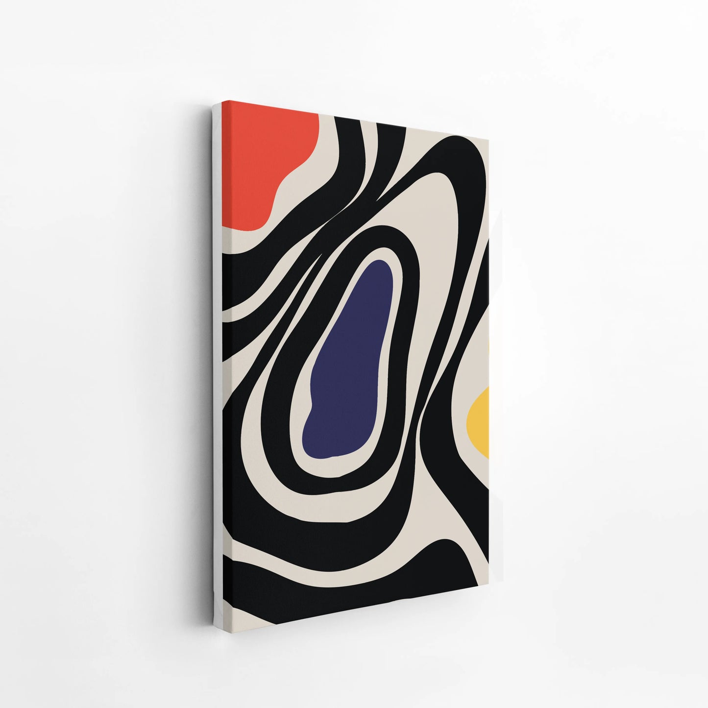 Abstract Strokes I, Black & White, Mid Century Modern